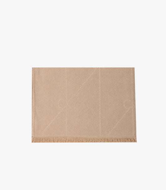 CALVIN KLEIN MONOGRAM FRINGE SCARF