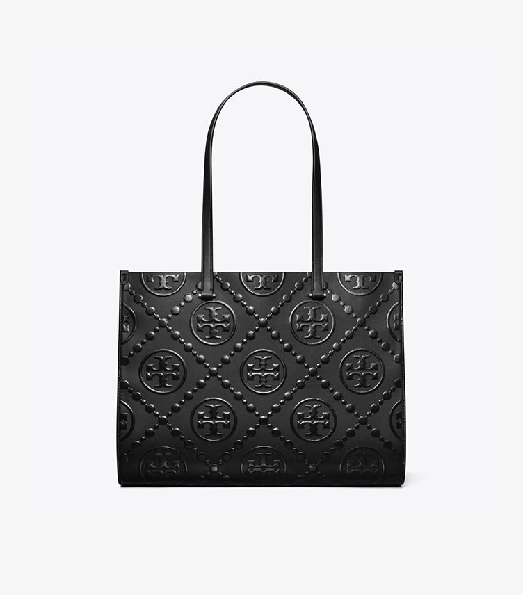 TORY BURCH T MONOGRAM CONTRAST EMBOSSED TOTE