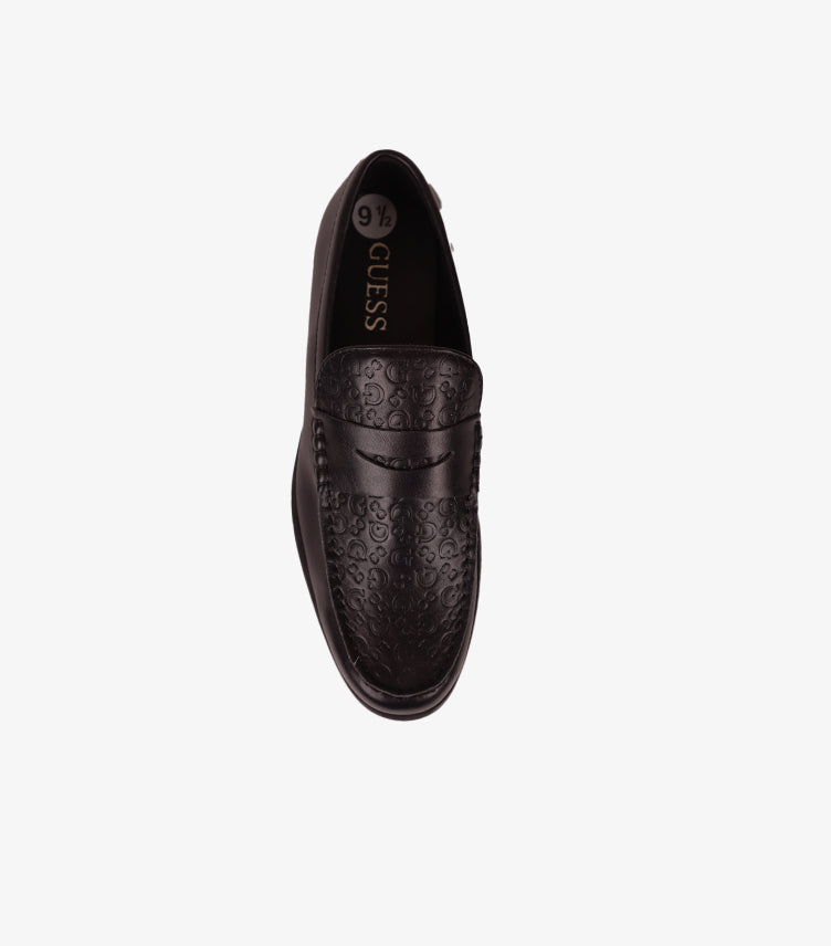GUESS MEN’S BLACK LEATHER LOAFER