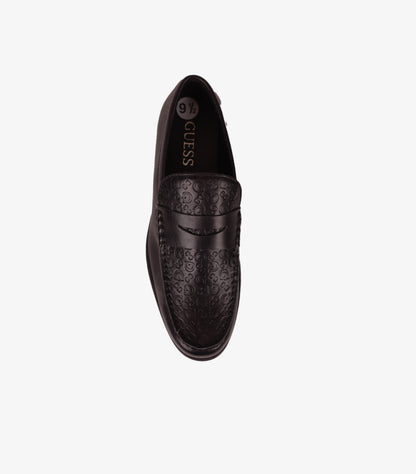GUESS MEN’S BLACK LEATHER LOAFER