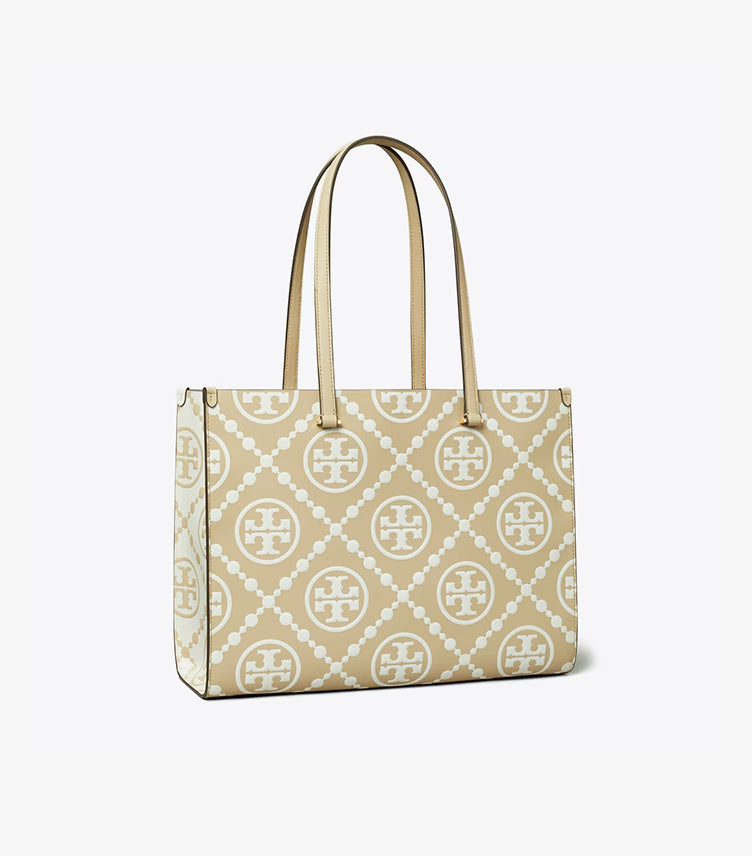 TORY BURCH T MONOGRAM CONTRAST EMBOSSED TOTE