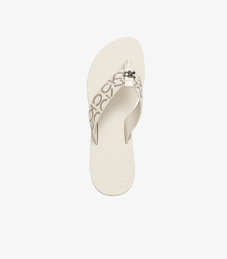 Calvin Klein women’s monogram platform flip-flop sandal shown from above