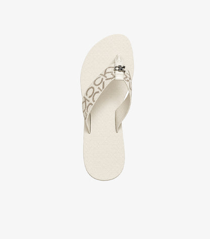 Calvin Klein women’s monogram platform flip-flop sandal shown from above
