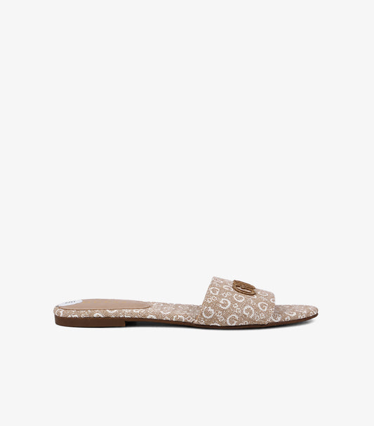 GUESS MONOGRAM SLIDE SANDALS