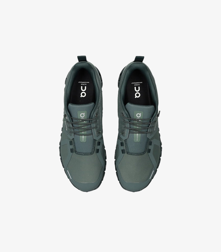 Top view of a pair of On Running Cloud trainers showing laces, padded collars and branded footbeds