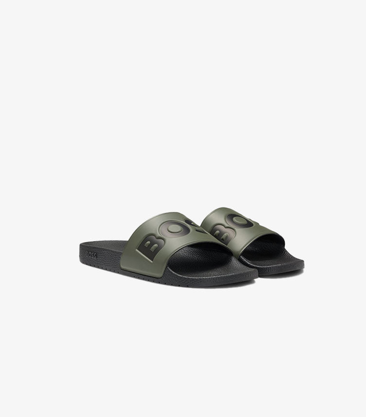 BOSS ITALIAN-MADE SLIDES WITH LARGE LOGO