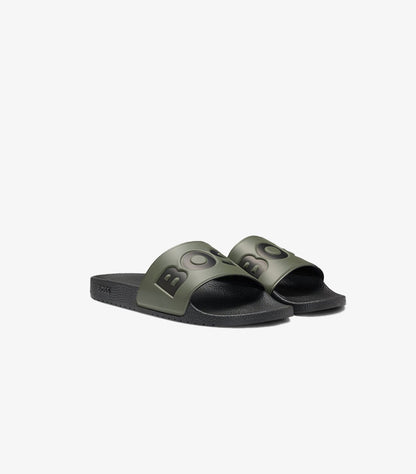 BOSS ITALIAN-MADE SLIDES WITH LARGE LOGO