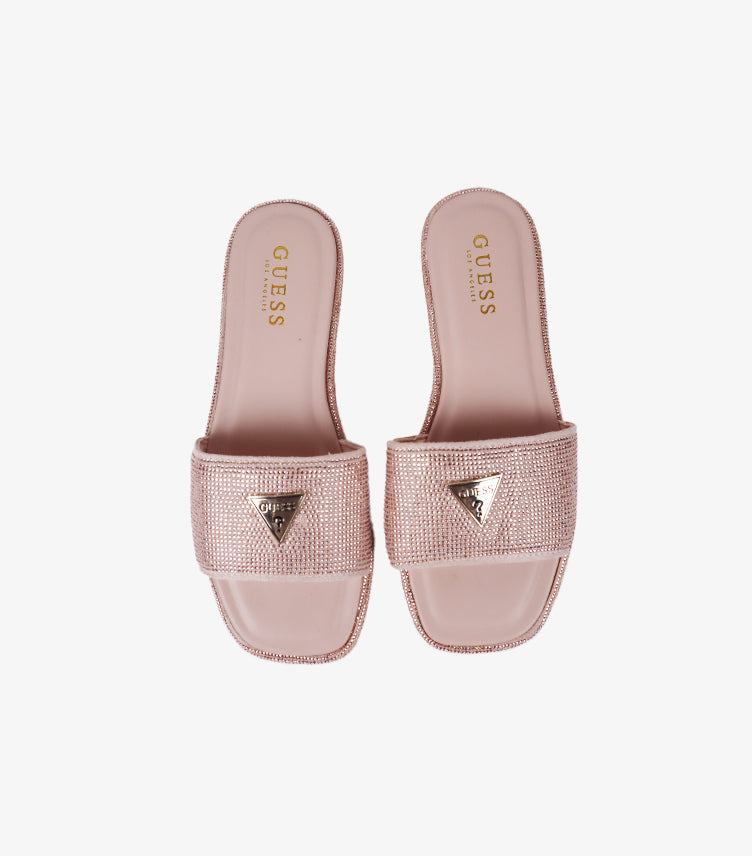 GUESS RHINESTONE SLIDE SANDALS