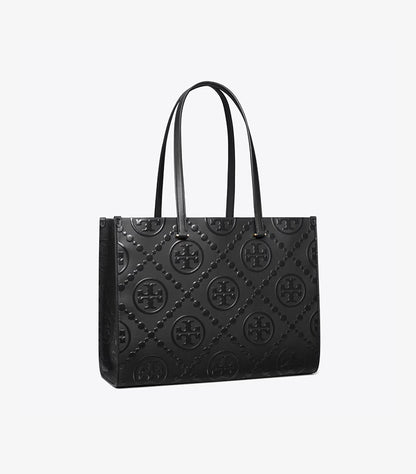 TORY BURCH T MONOGRAM CONTRAST EMBOSSED TOTE